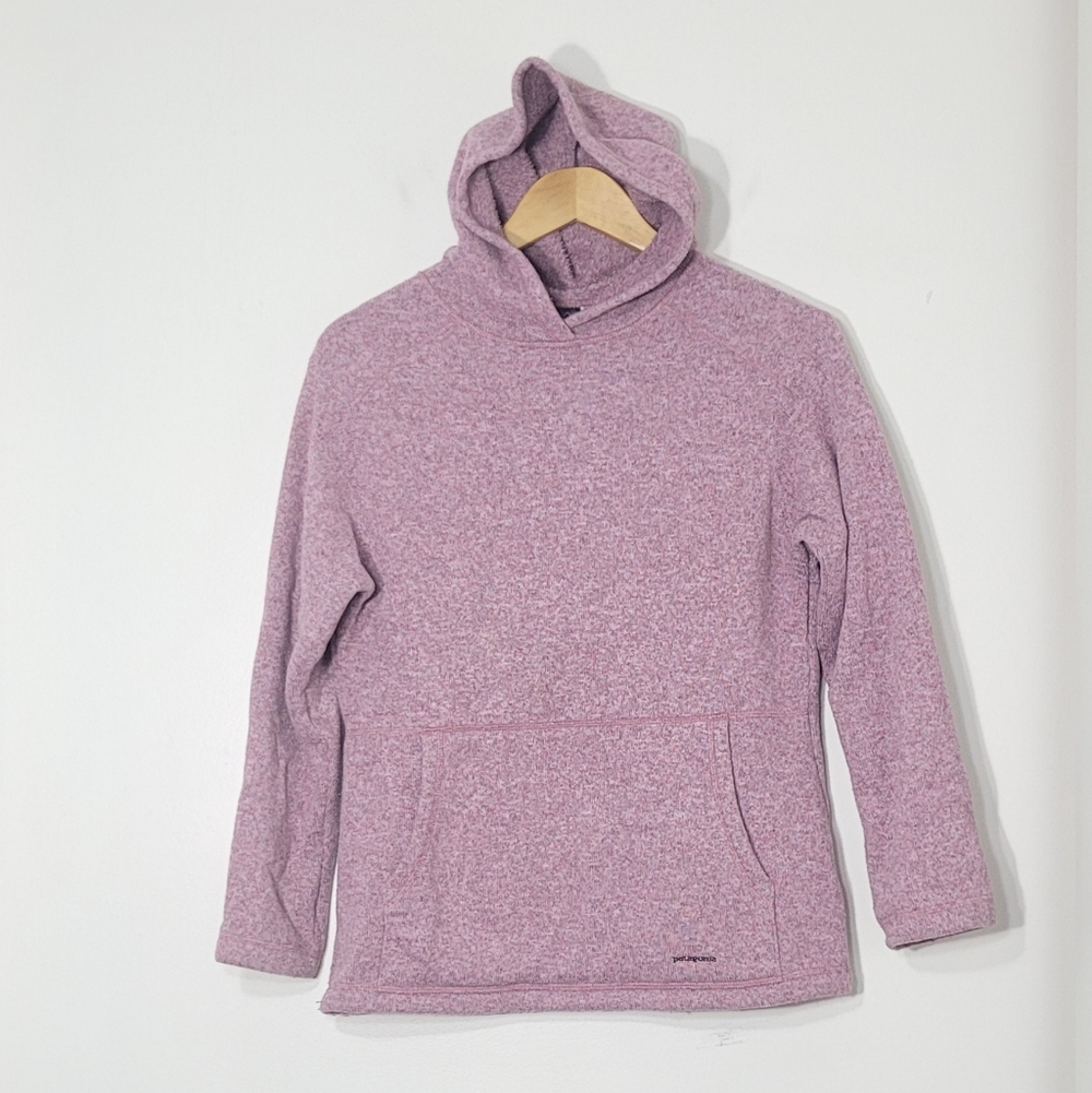 Patagonia Kids Pink Marble Hoodie Pocket Girl Size XL 14 Sweatshirt